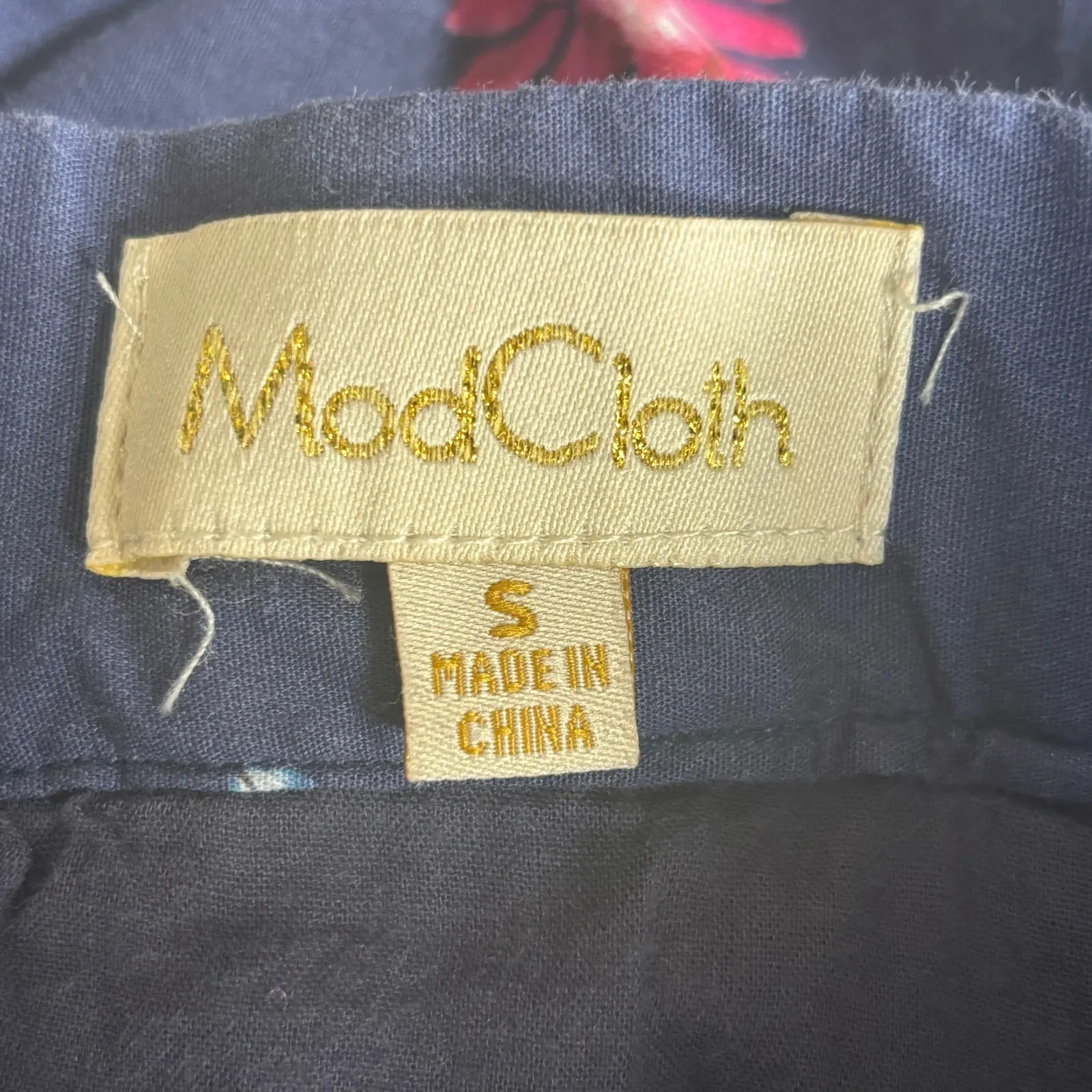 ModCloth Skirt Frogs Mushrooms Dragonflies  Animal Print A-line Size Small Navy - Image 10