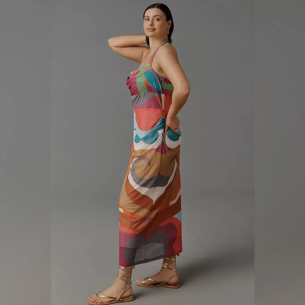 Anthropologie Square-Neck Halter Midi Dress - Image 5