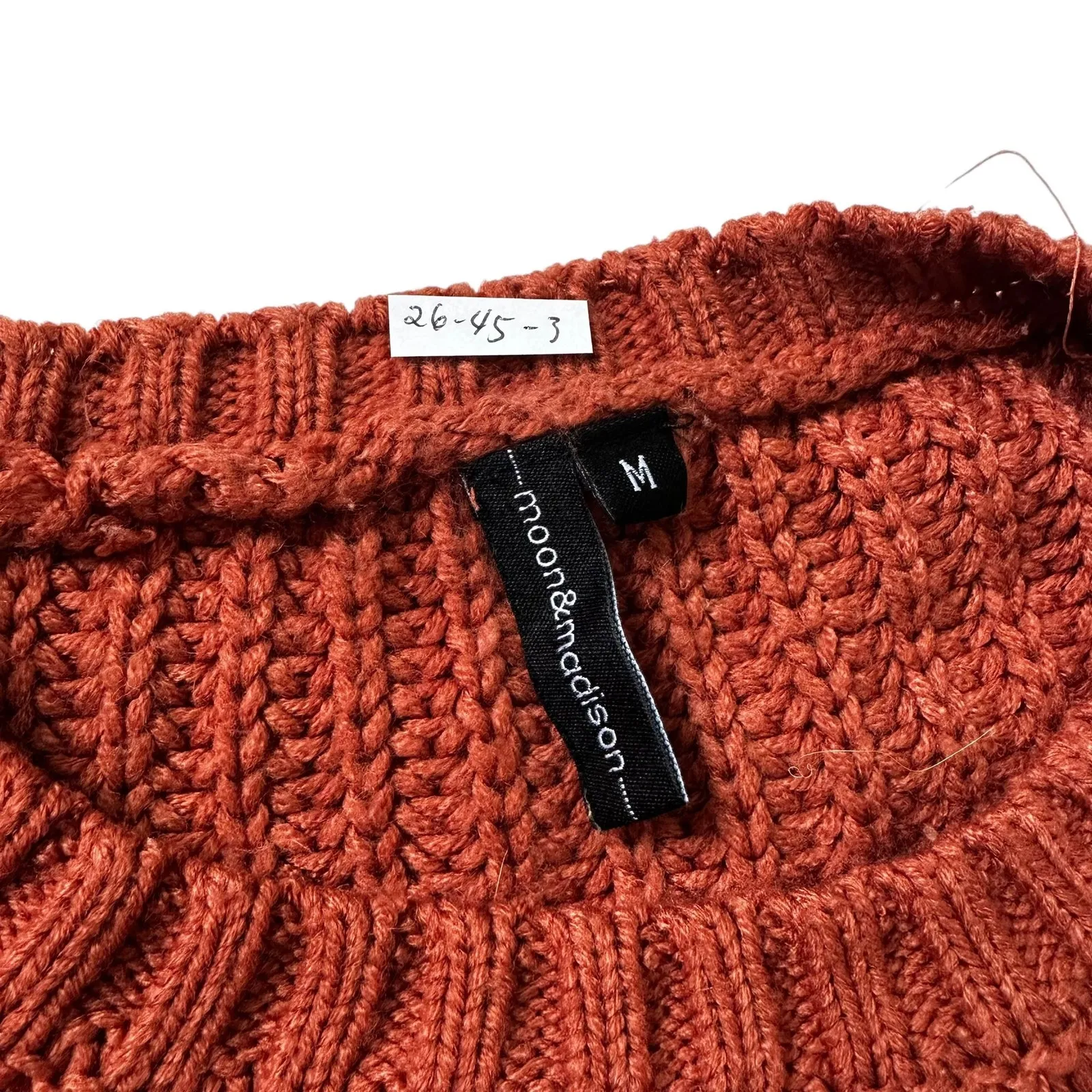 Moon & Madison Terra Cotta Knit Crop Sweater Women's Size Medium | 26 - Image 3