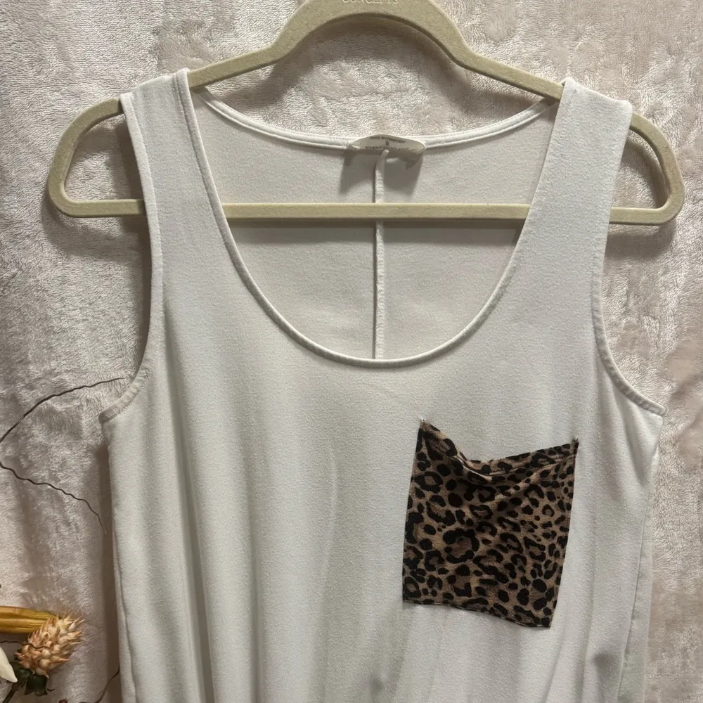 Zenana White Animal Print Tank Top, size S - Image 3