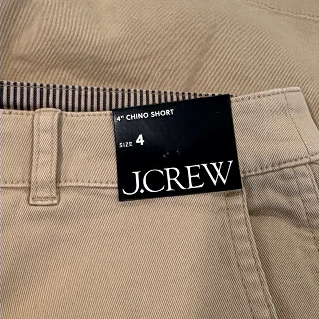 J Crew women’s 4" heritage chino short in khaki Size 4 NWT - Image 8