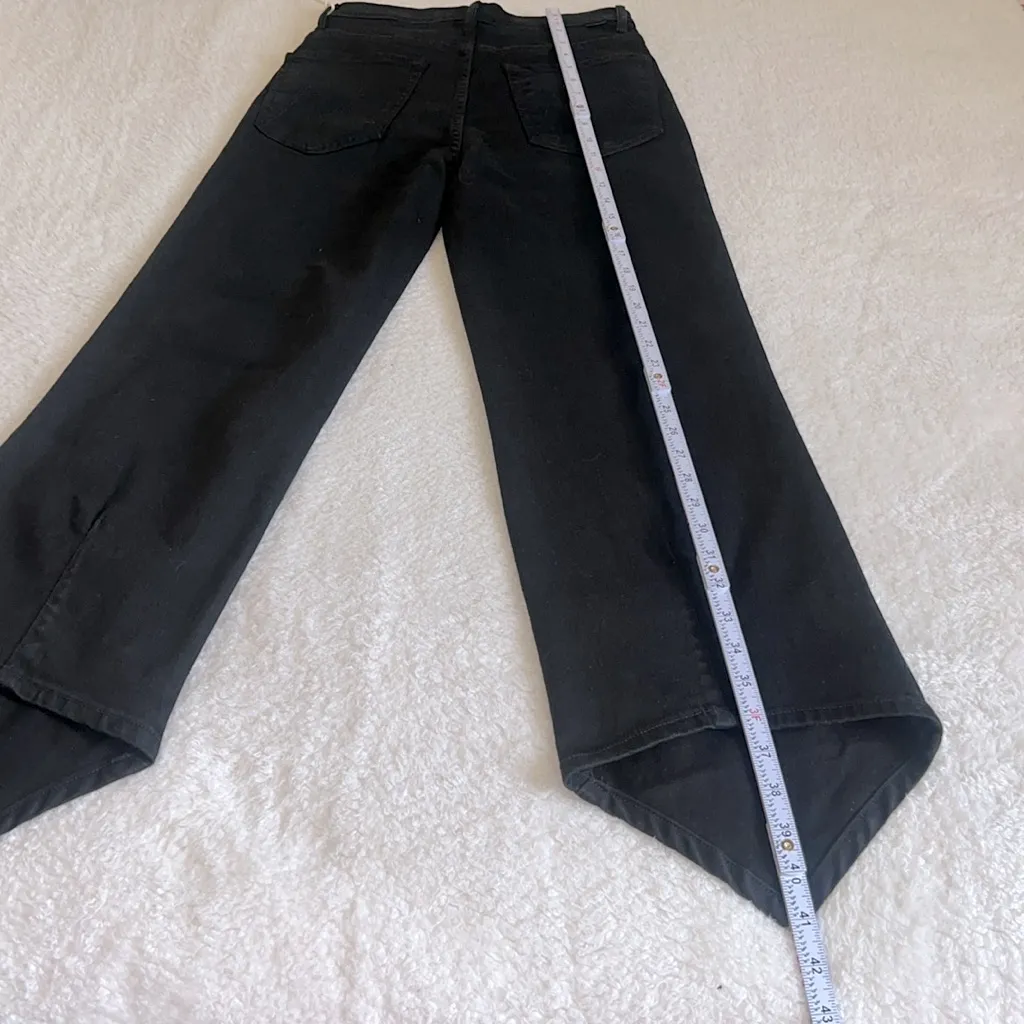 Mother The Dagger‎ Flood Straight Leg Jeans Pitch Black Wash Size 27 NWT - Image 9