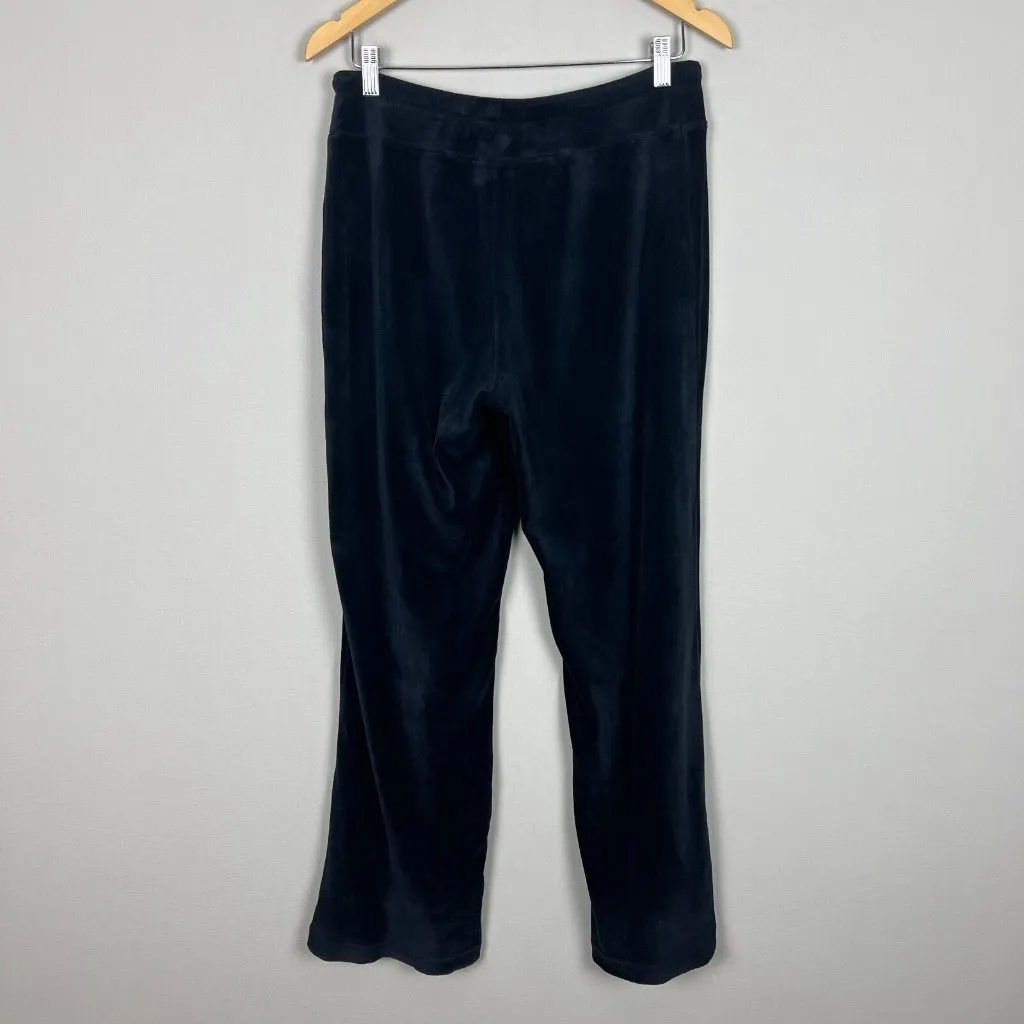 Coolibar Beach Velour Pants Women Small Black Pull On Drawstring UPF 50 Wide Leg - Image 9