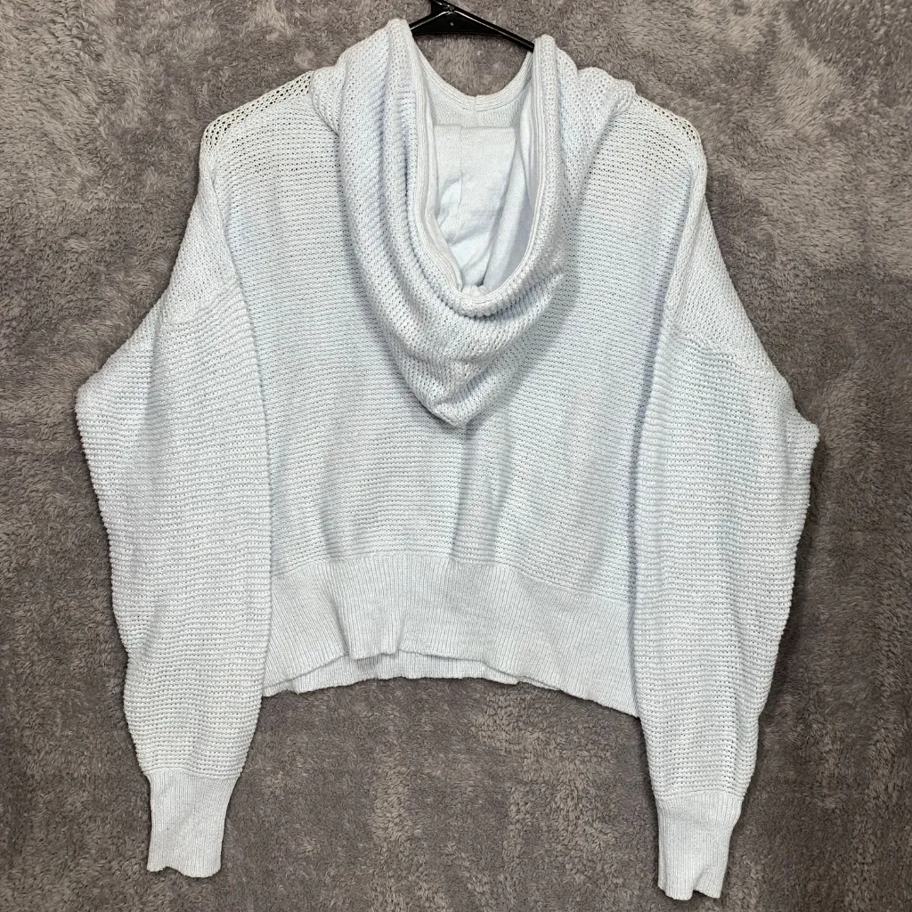 All in Motion Women’s Knit Hoodie Sweater Light Blue Pullover Long Sleeve Size X - Image 7