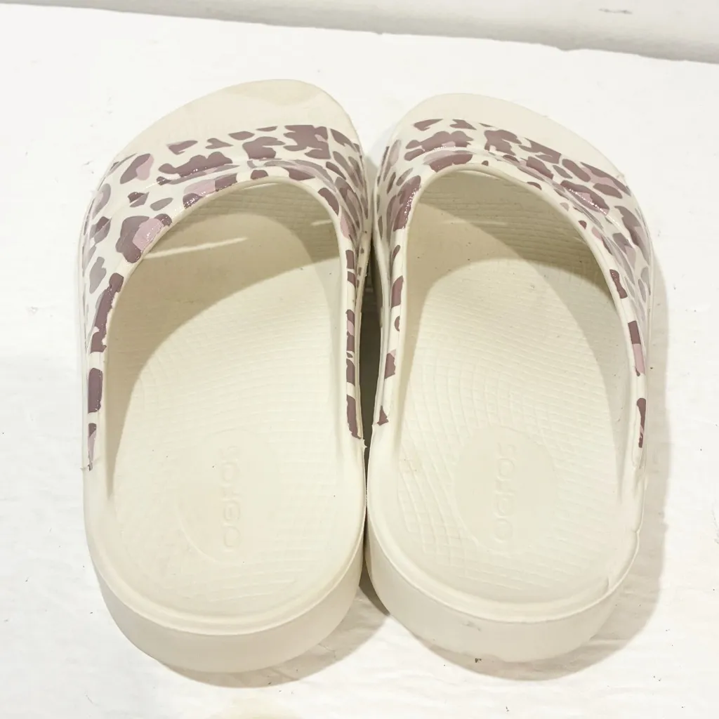 Oofos Ooah Rose Leopard Comfort Sport Recovery Pink Sandal Slide Size 7 - Image 4