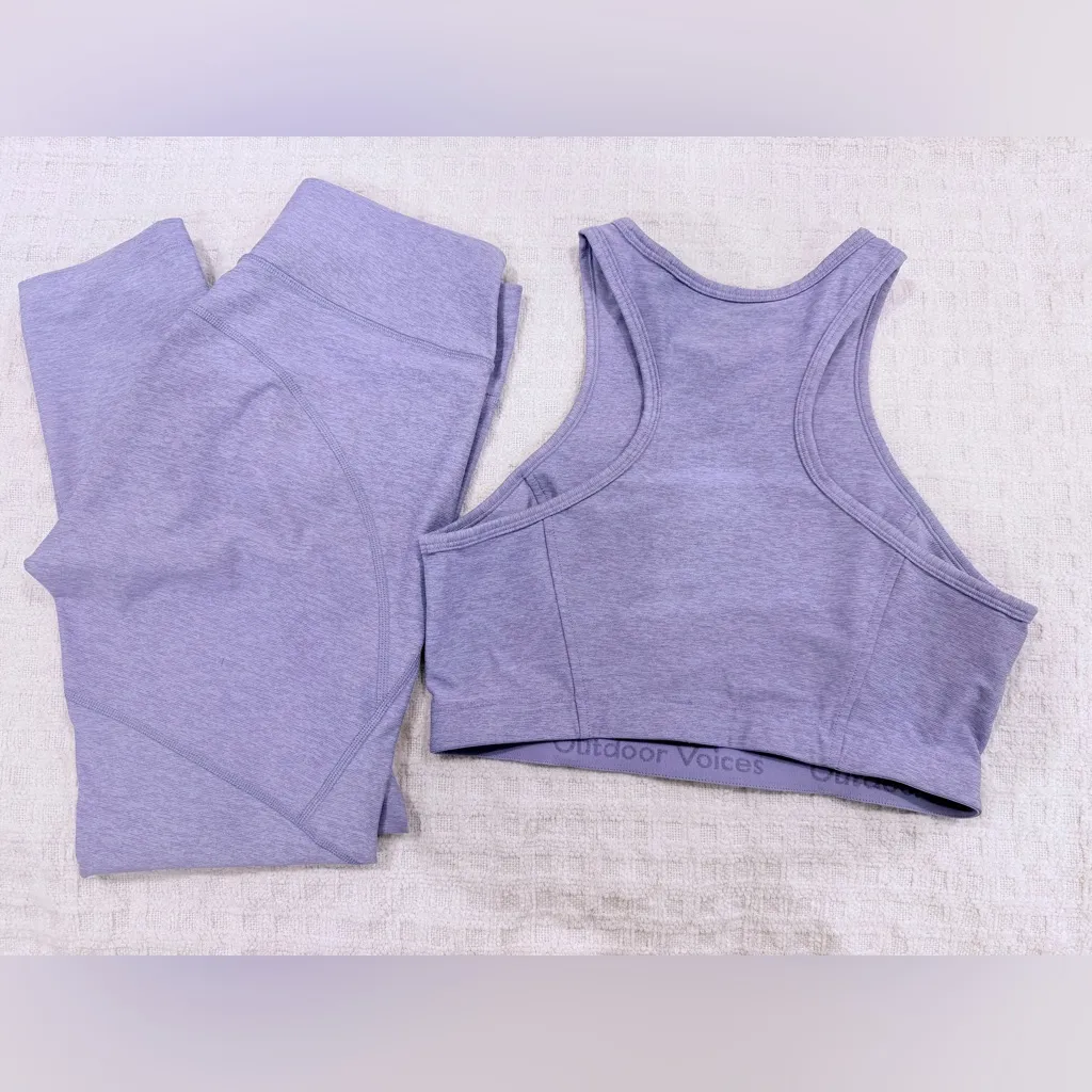 Outdoor Voices Heather Blue Coordinated Workout Set, NWOT Size: Medium - Image 14