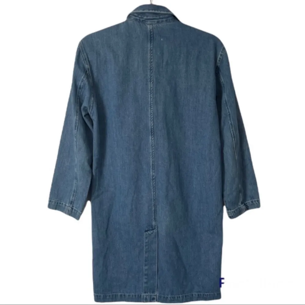 Zara The Levita Long Line Denim Button Front Jacket Size Small - Image 3