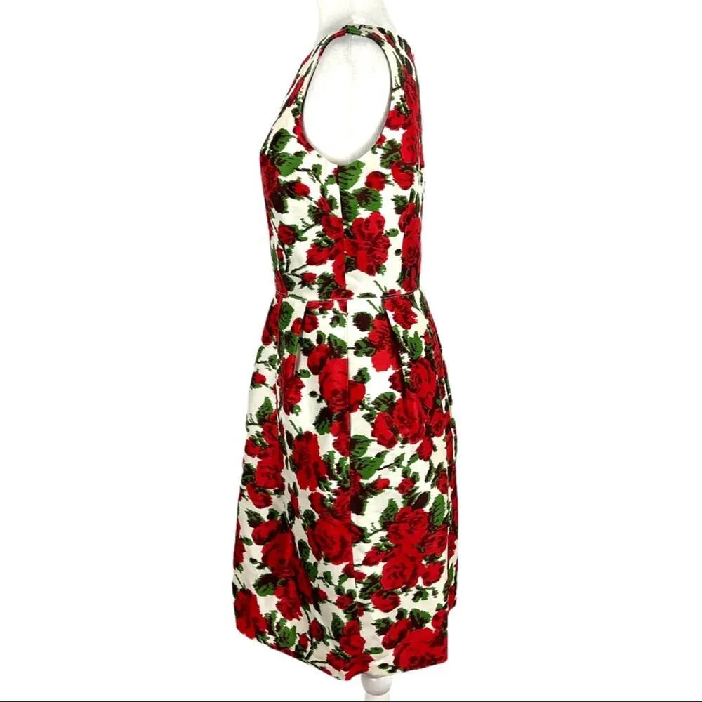 Jules Reid The Peony in 50's Rose Party Holiday Christmas Dress 6 Red - Image 7