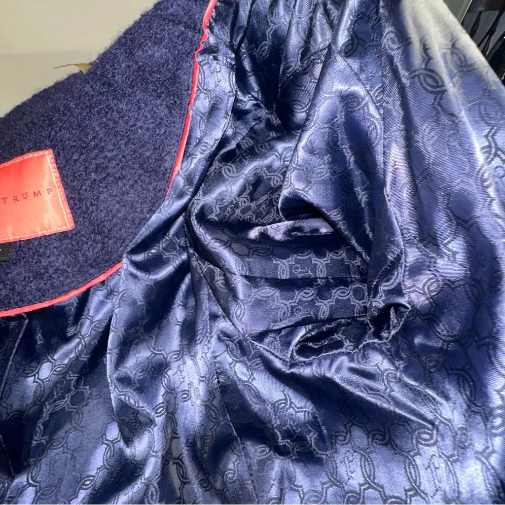 Ivanka Trump Boucle Collar Bejeweled Button Wool Blend Coat Size Lg Classy Regal - Image 13