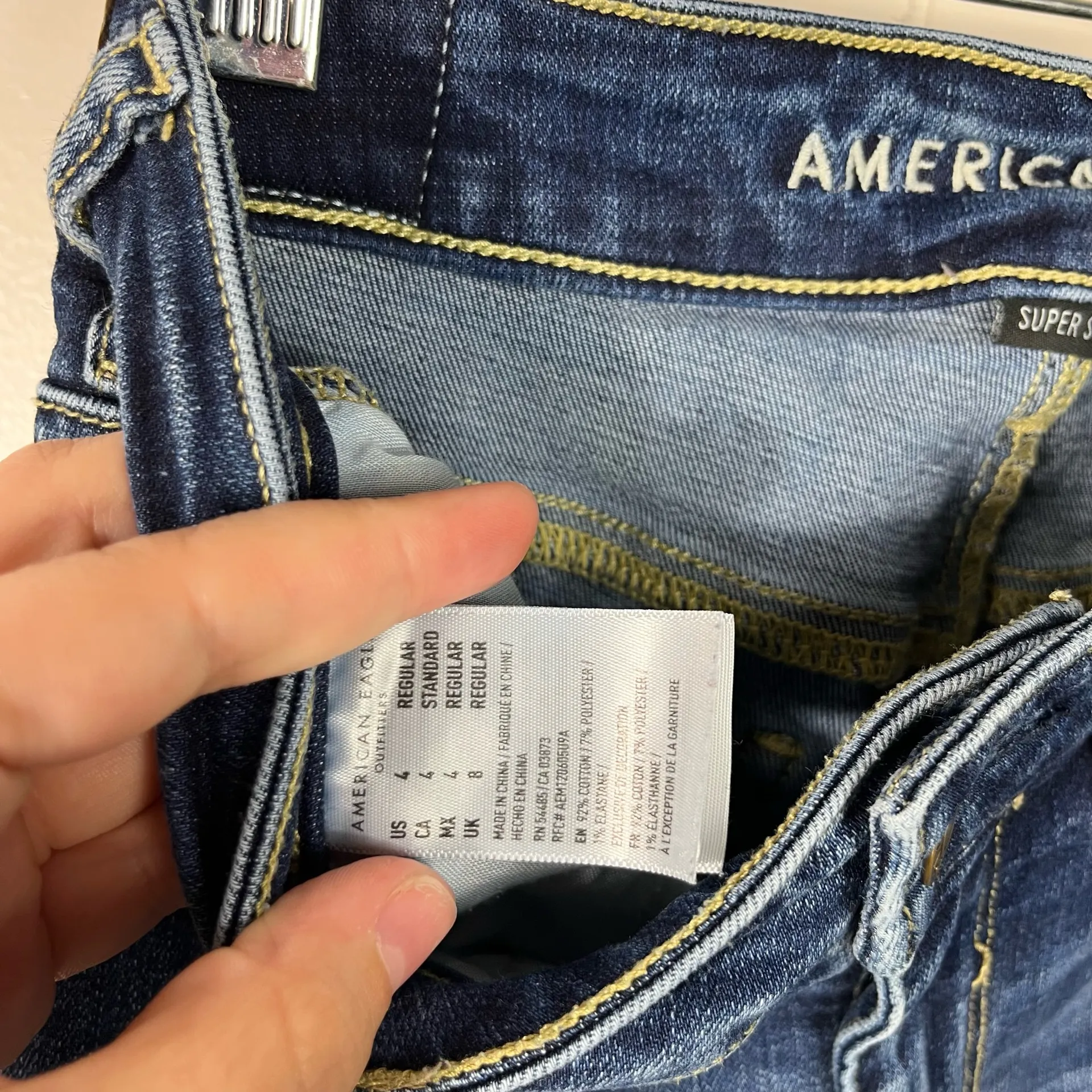 American Eagle Super Stretch Super High Rise Jegging Distressed Jeans 4R 4 - Image 7