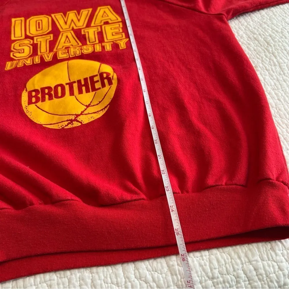 ✨ Vintage Alere Red Iowa State Basketball Brother Crewneck Sweatshirt XL - Image 11