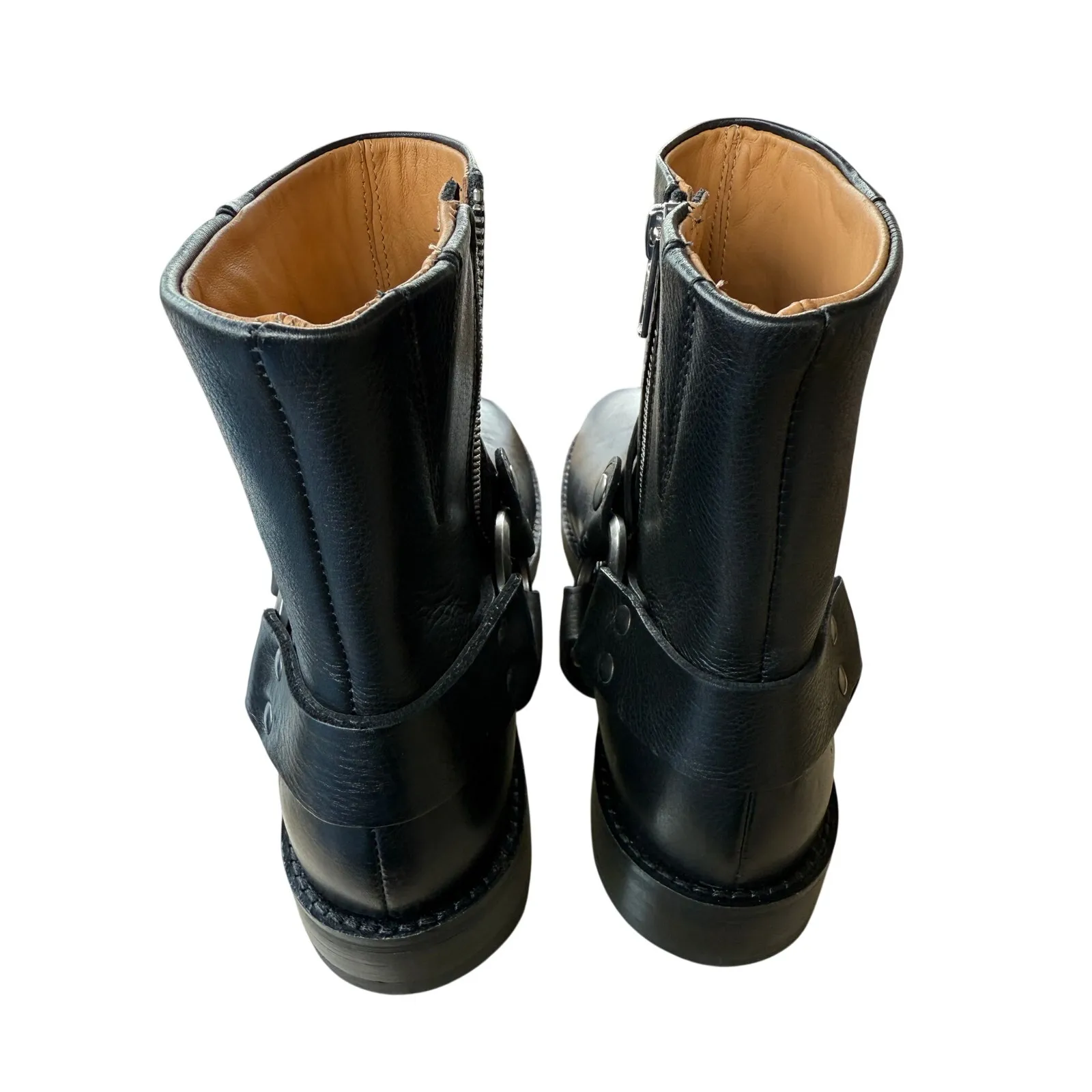 Frye Veronica Flex Harness Ankle Boots Black Womens 8.5 Zip Leather - Image 9