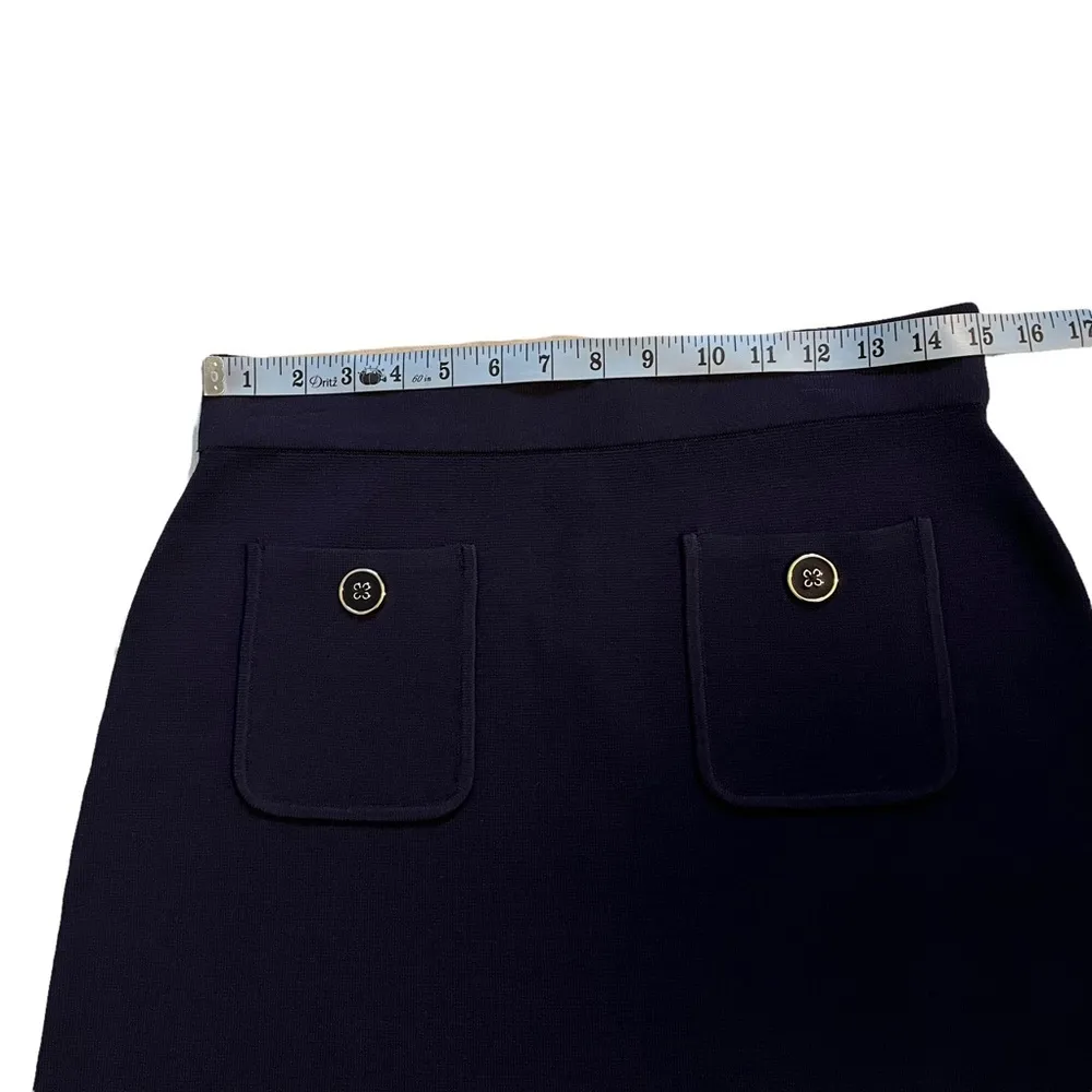 Tommy Hilfiger  Button Hardware Pocket A-Line Sweater Skirt - Image 7