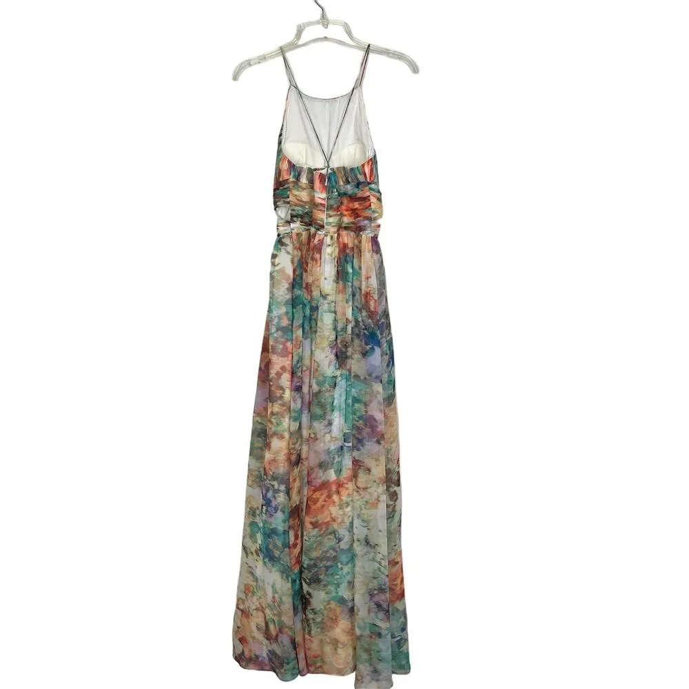 Aidan Mattox Maxi Dress Womens XS Pleated Colorful Wedding Guest Party Cocktail - Image 6