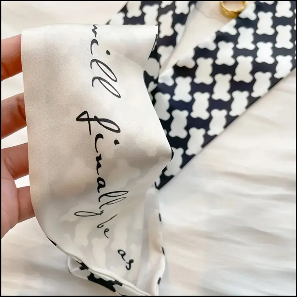 Exquisite Satin Silky Chic Style Black White Selection Twillys‎ - Image 9