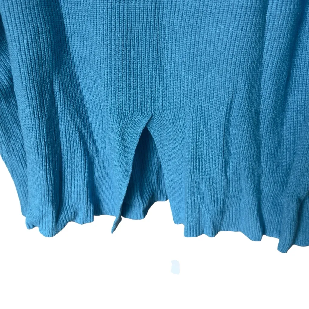 The Drop Blue Ribbed Knit Sweater Long Sleeve Pullover Cozy‎ Lounge Large - Image 4