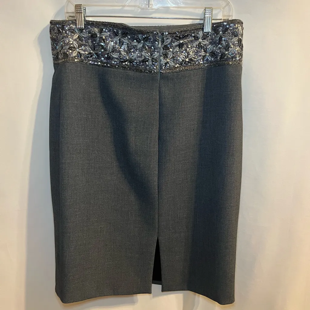 JIKI Monte Carlo Skirt Charcoal with Beaded Waist. Womens XL Gray - Image 2