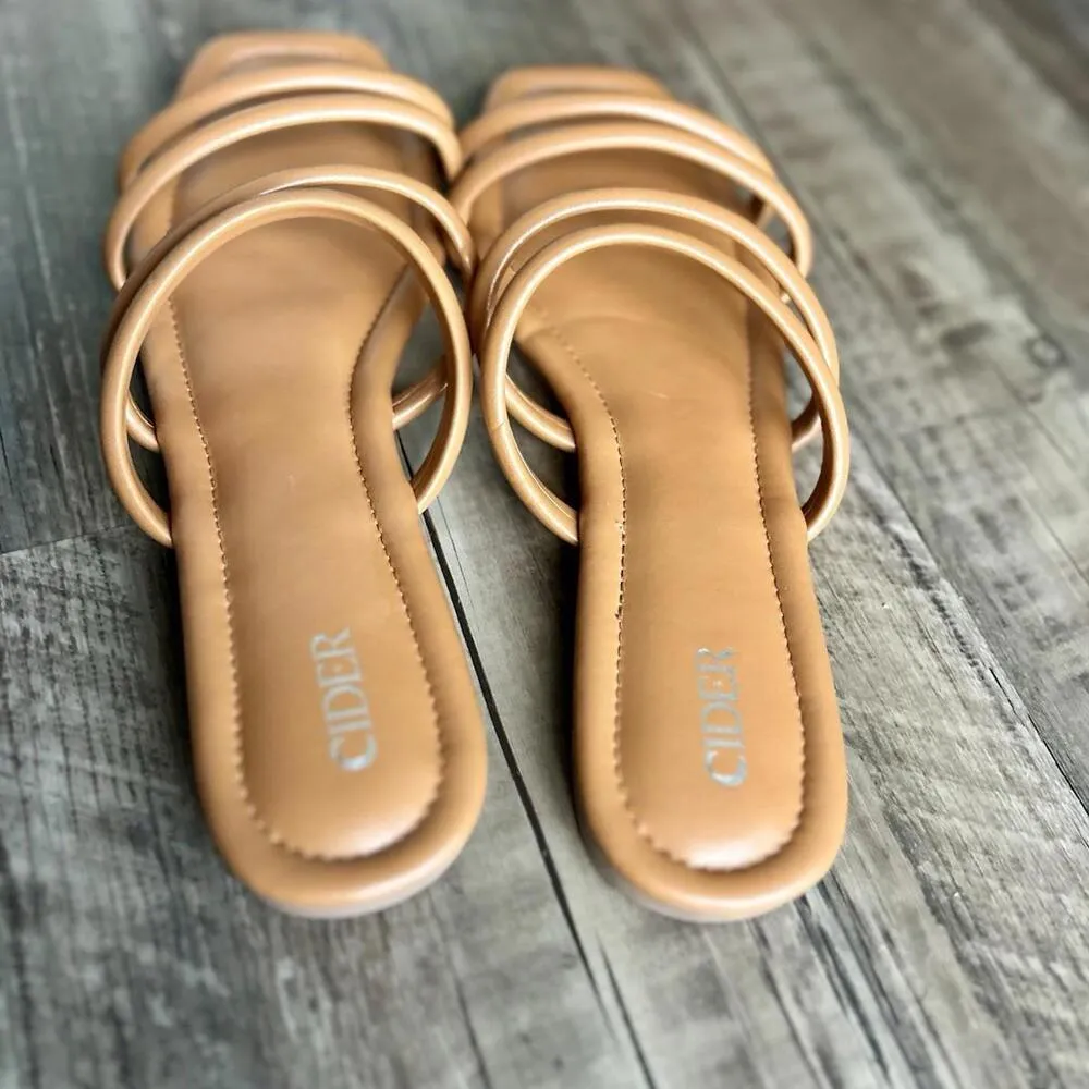 Cider Brand Women’s Tan Strappy Sandals Sz 9 - Brand New - Image 4
