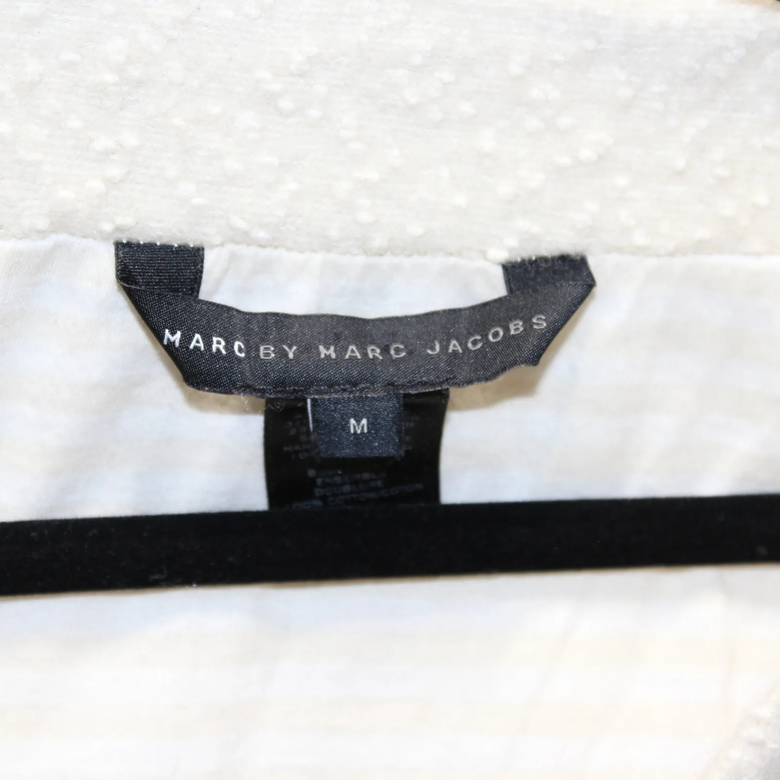 Vintage Marc by Marc Jacobs Cream Cropped Knit Jacket Size Medium - Image 5