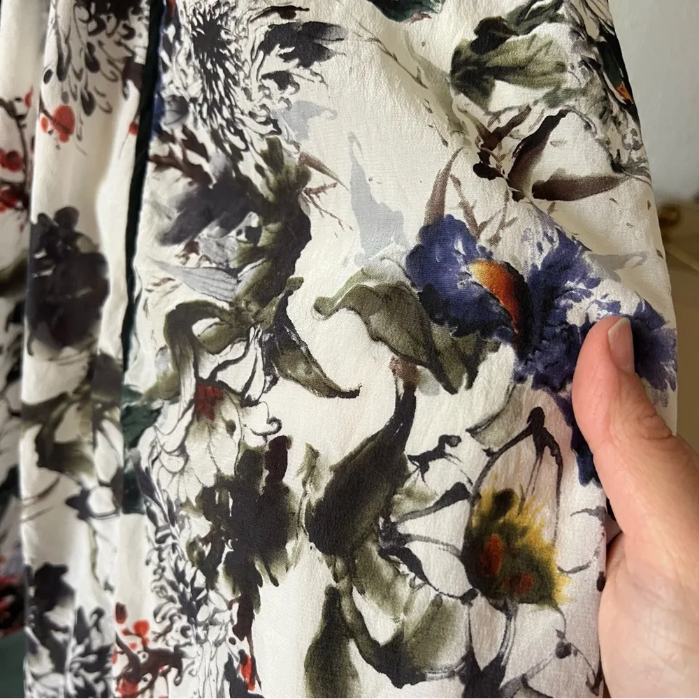 ☀️ REBECCA TAYLOR Floral Silk Dress Mini A-Line 2 - Image 3