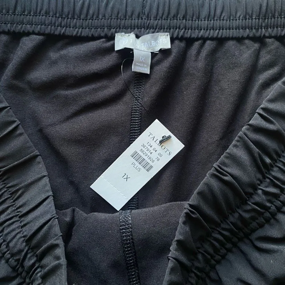 T by Talbots LIGHTWEIGHT STRETCH SIDE STRIPE SKORT Plus size 1X Black and white - Image 7