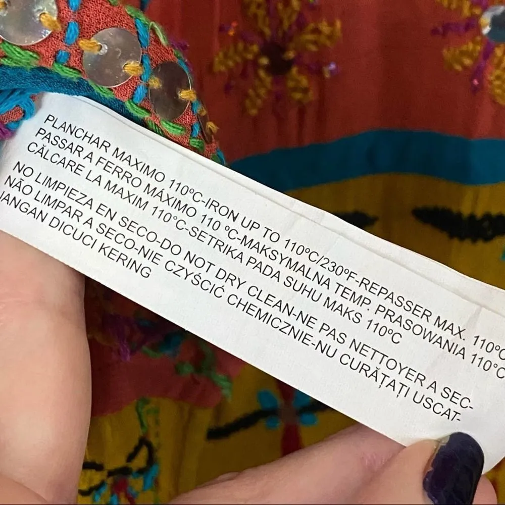 Zara Embellished Kaftan Maxi Dress Size Medium Limited Edition - Image 8