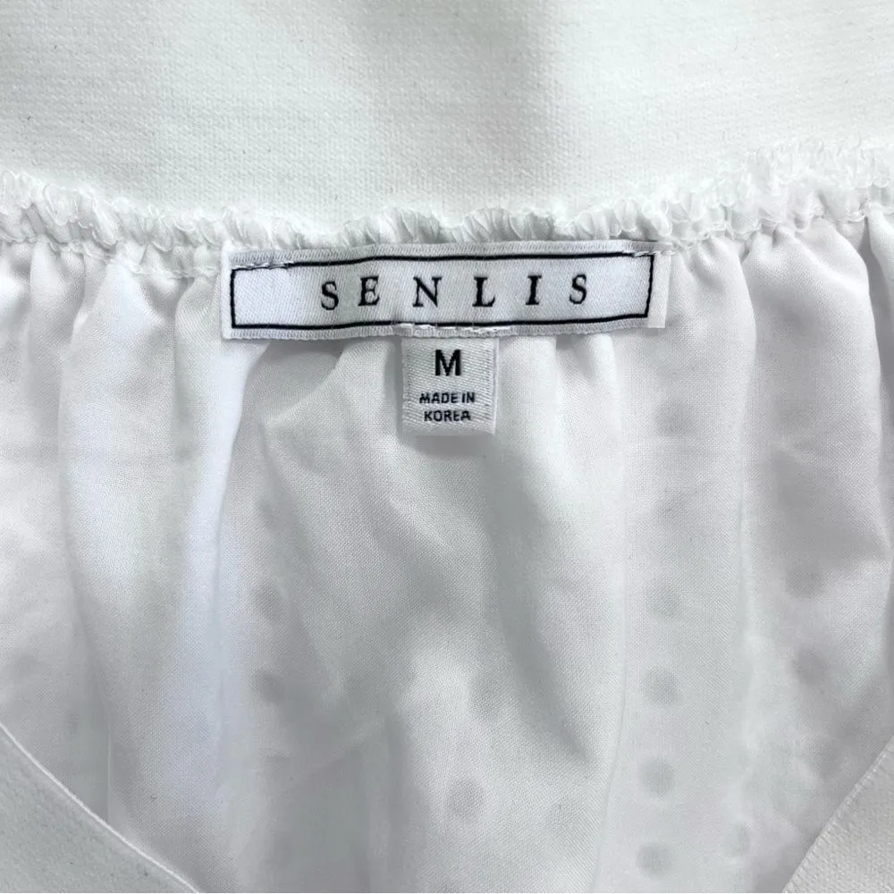 Senlis Lila White Eyelet & Lace Midi Skirt NWOT Size M - Image 9