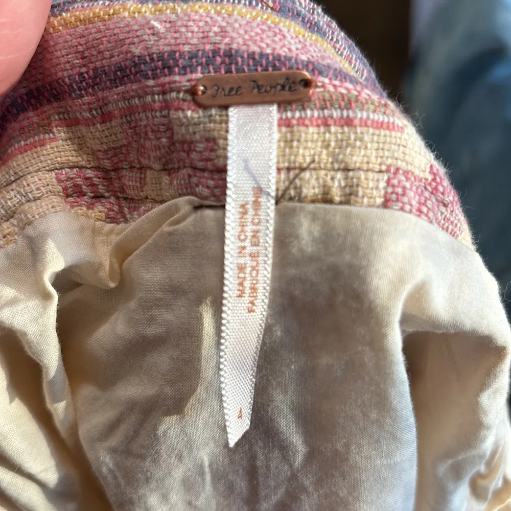 Free People Skirt Multicolor Cotton Boho Western Tapestry Art Fringe Size 4 - Image 7