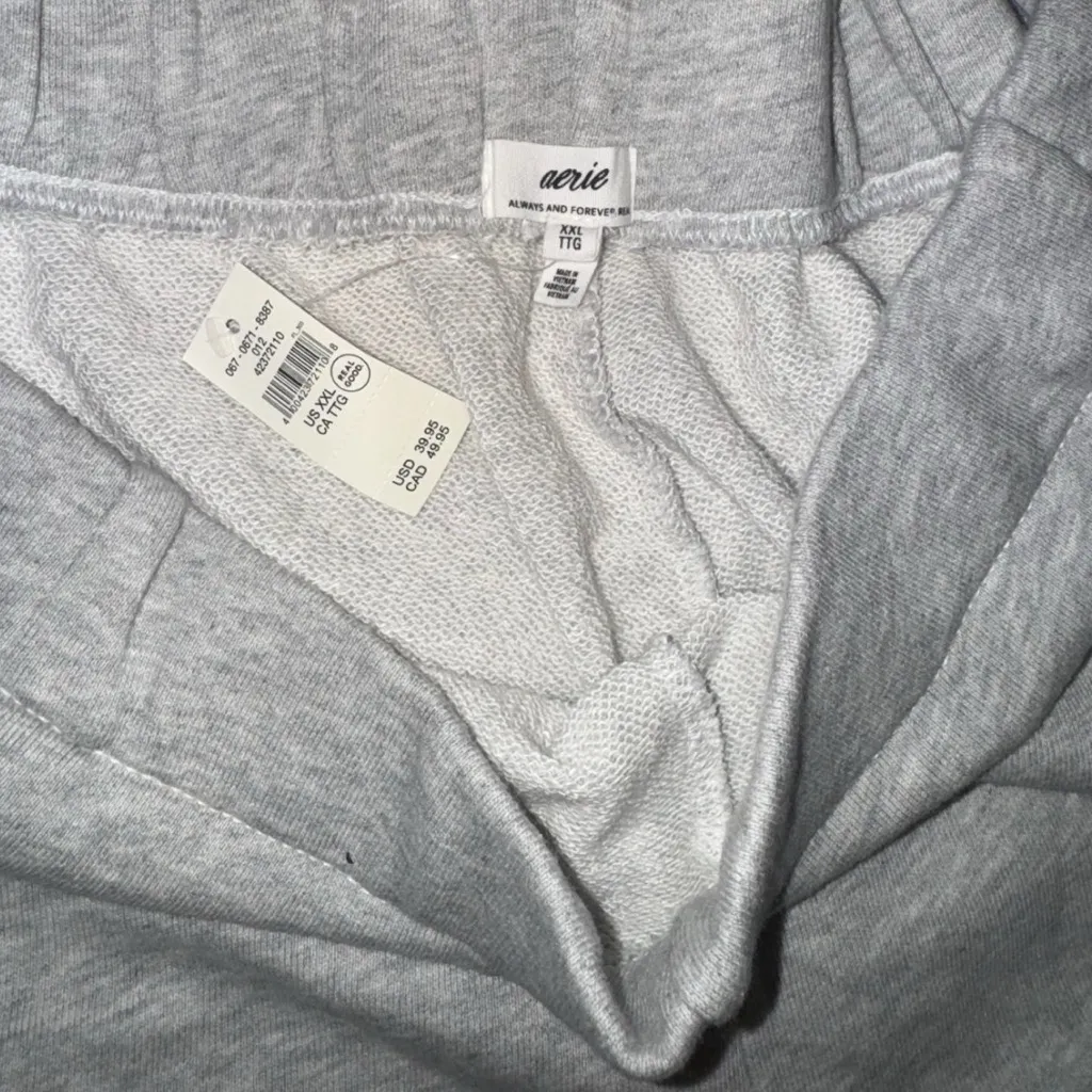Aerie Women’s Fleece Pull-On Shorts NWT – Grey Heather XXL - Image 3