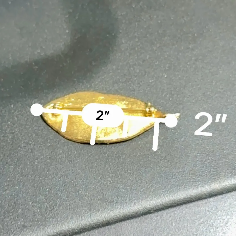 Gold Leaf Brooch with Ladybug Design – Green & Blue Enamel Nature - Image 5