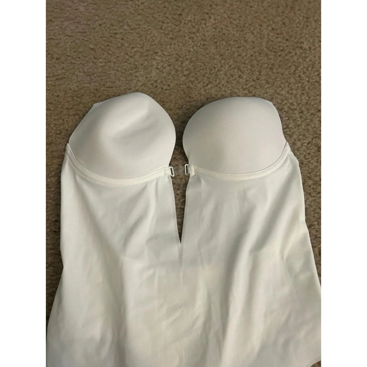 A10 Size small white bodysuit missing straps body contouring - Image 3