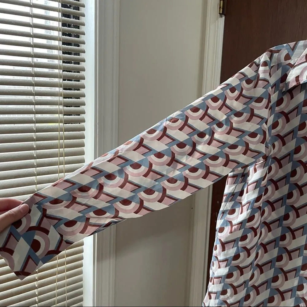 70s dagger collar groovy shirt Blue Size L - Image 8