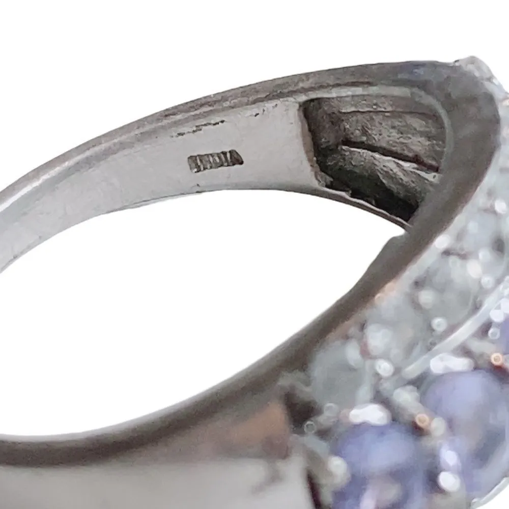 925 Genuine Tanzanite Sterling Silver Ring Sz 8 - Image 6