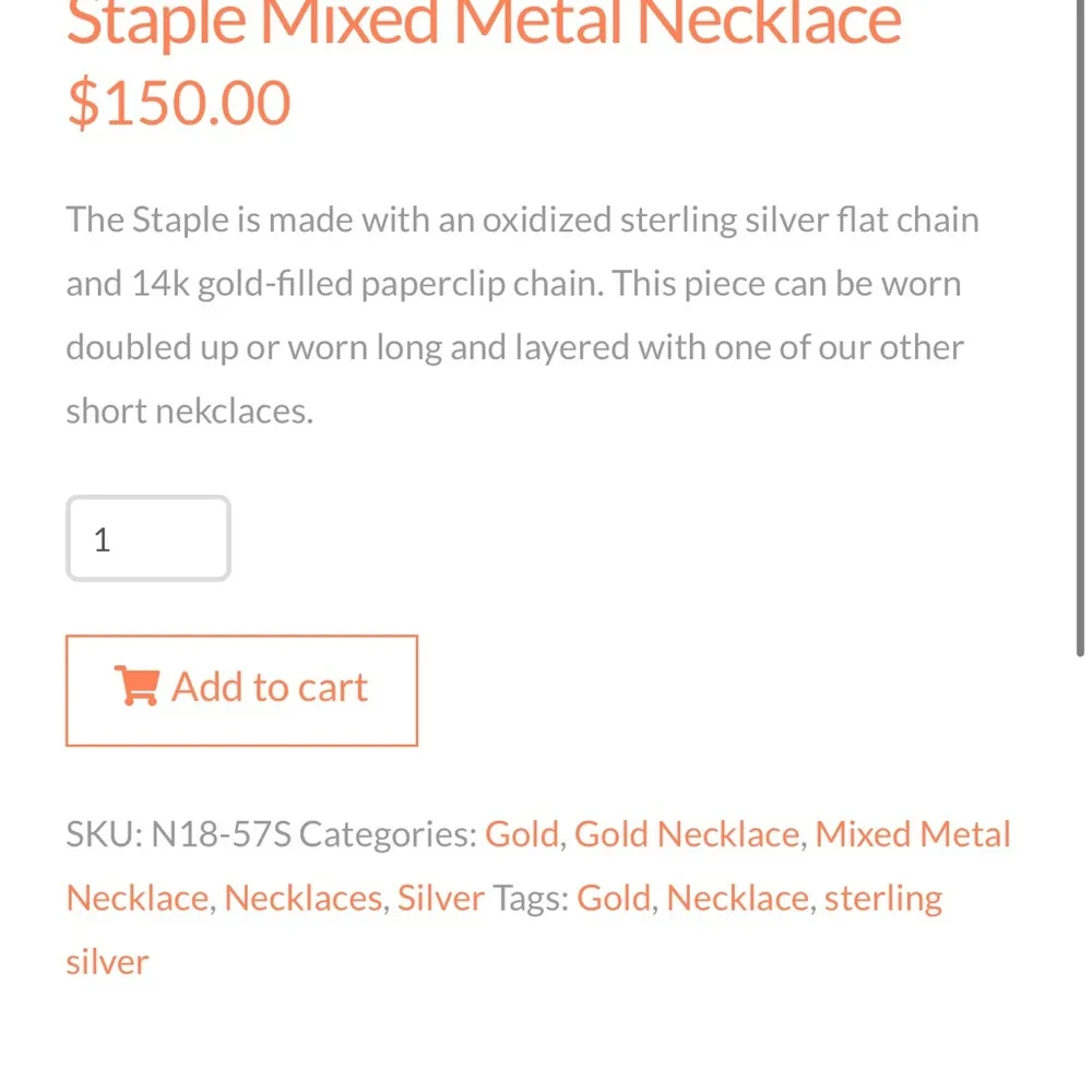 Taylor and Teasier mixed metal staple necklace - Image 3