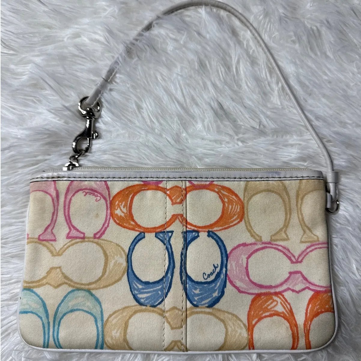 COACH Scribble Signature Fabric Multicolor Wristlet - Image 2