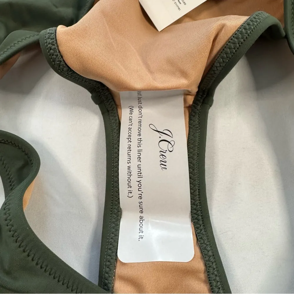 NWT J Crew Heritage 1989 High Leg Bikini Bottom Green Size M Classic BP209 Beach - Image 3