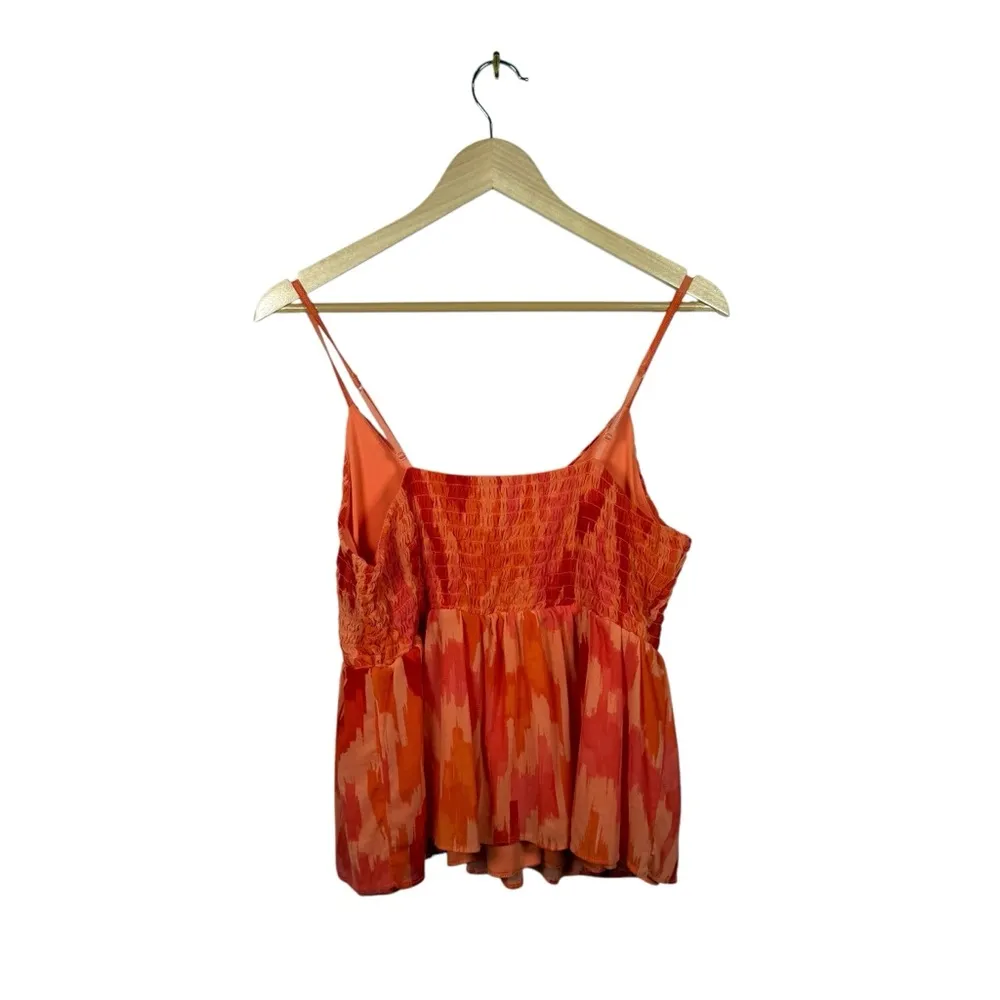 NWOT Y2K Old Navy Mesh Babydoll Smocked Cami Swing Top Orange/Pink Size L - Image 11