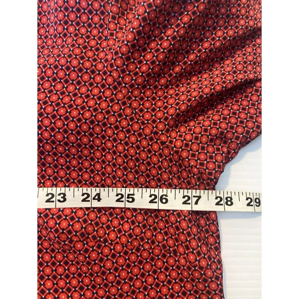 Lucy & Laurel Tunic Top 3X Womans‎ Blouse Red Navy Fisherman Roll Tab Sleeve - Image 12