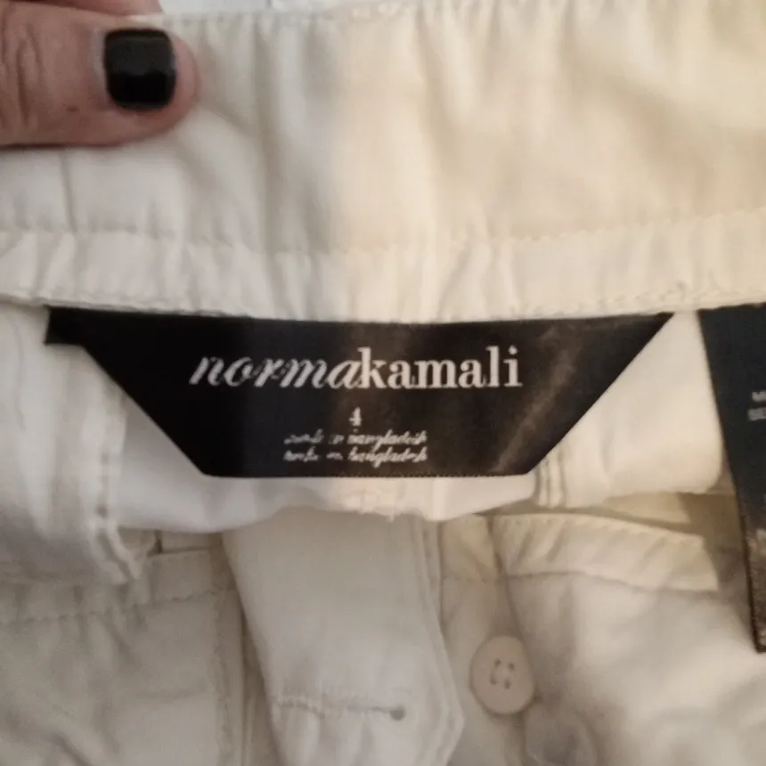 Norma Kamali Eggshell Color Mid Rise Wide Leg Office Womens Size 4 Pants - Image 2