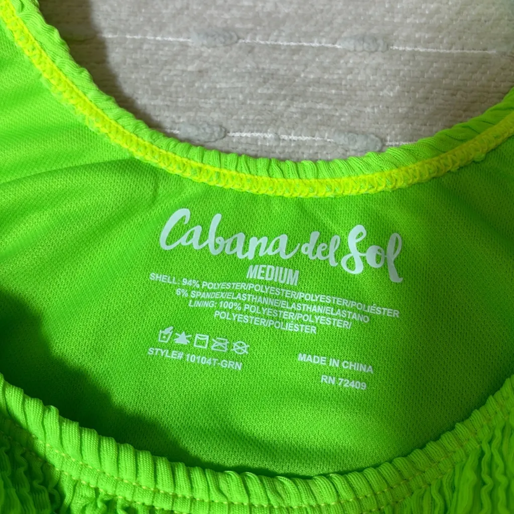 CABANA DEL SOL Lime Green Neon bikini‎ Size M - Image 6