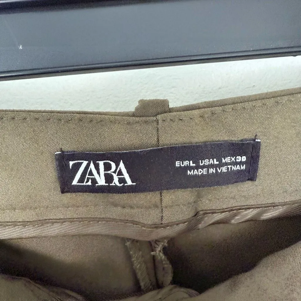 Zara Women’s Large Olive Green Cargo Pants New - Image 3