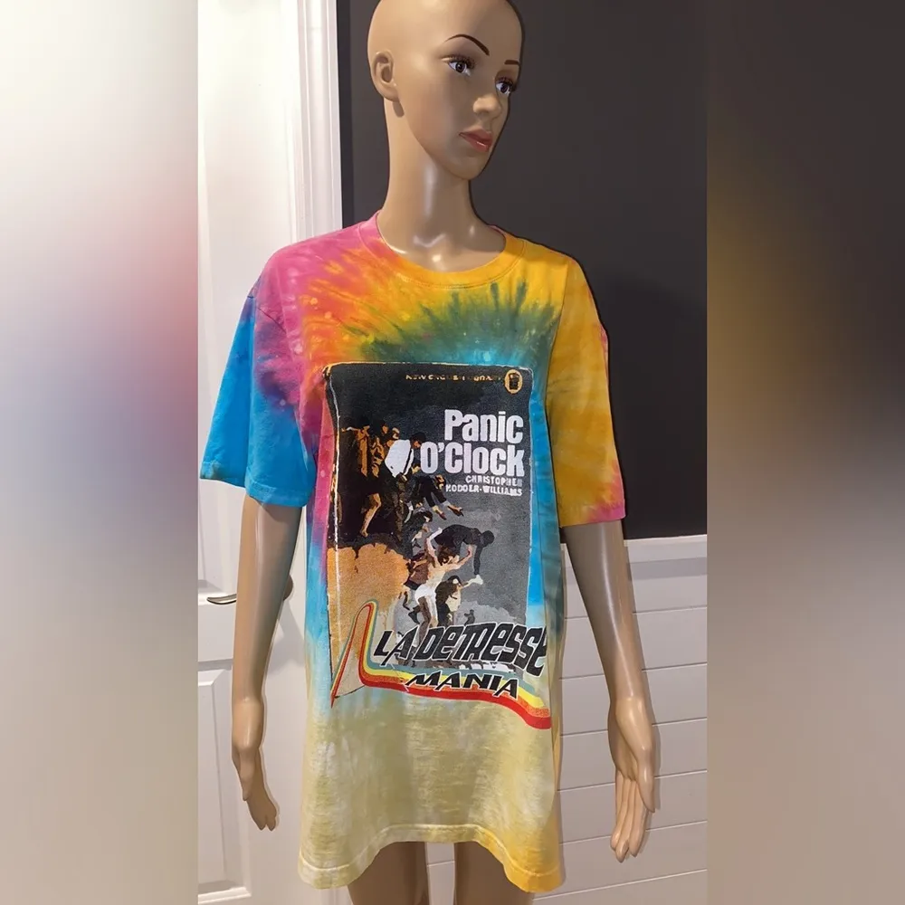 La DETRESSE Tropicali Panic O' Clock Mania Tee Shirt Size XL Yellow - Image 2