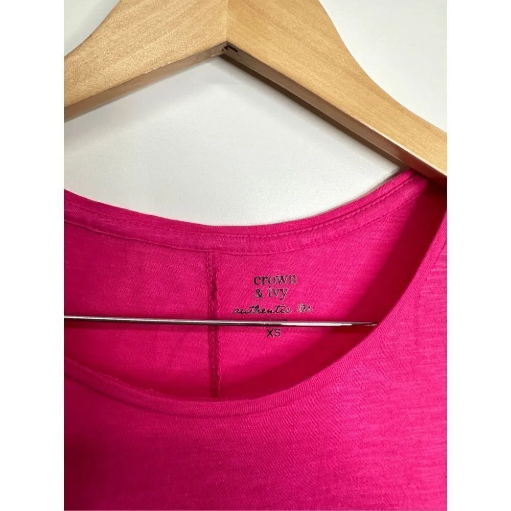 Crown &‎ Ivy Shirt Womens Pink Short Sleeve Sequin Turtle Size XS NWT - Image 7