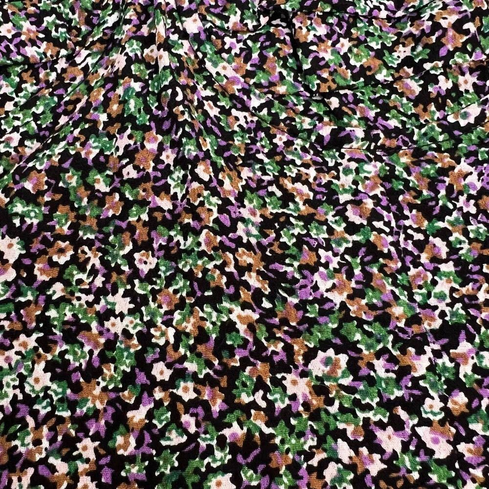 ASTR The Label Livie Floral Ruched Smocked Sleeve Top Sweetheart Neck SZ XS NWT Black - Image 10