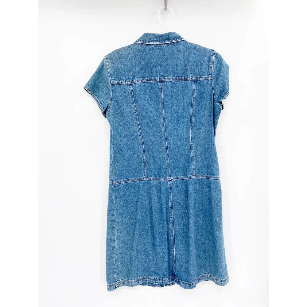 New York & Co Denim Snap Front Dress 90's Y2K Style Size 10 - Image 33