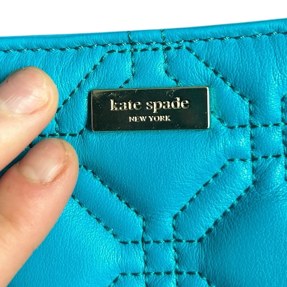 Kate Spade Astor Court Presley Shoulder Bag Mini Quilted Leather Teal - Image 2