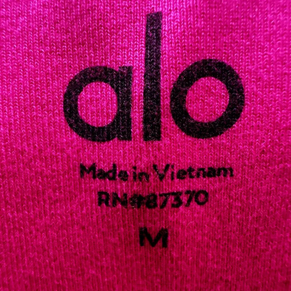 Alo Yoga 7/8 High-Waist Checkpoint Legging Drawstring Cropped Hot Pink Medium - Image 4