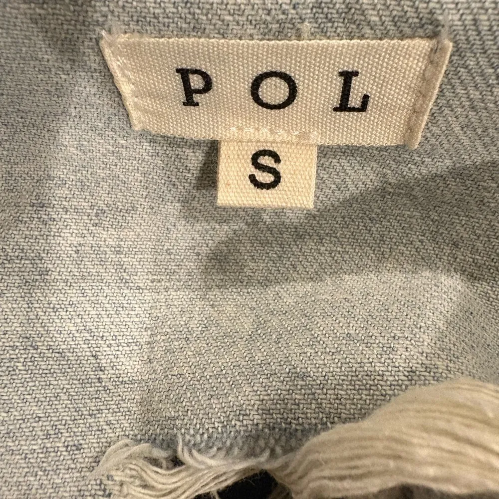 POL distressed denim jacket American flag patriotic sequence Americana S M L - Image 6