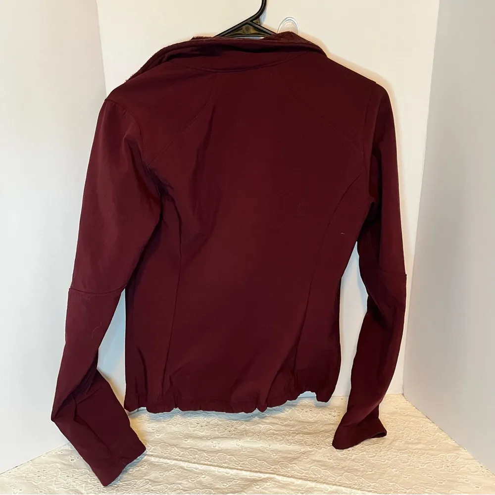 Eddie Bauer burgundy fleece lined jacket - Image 3