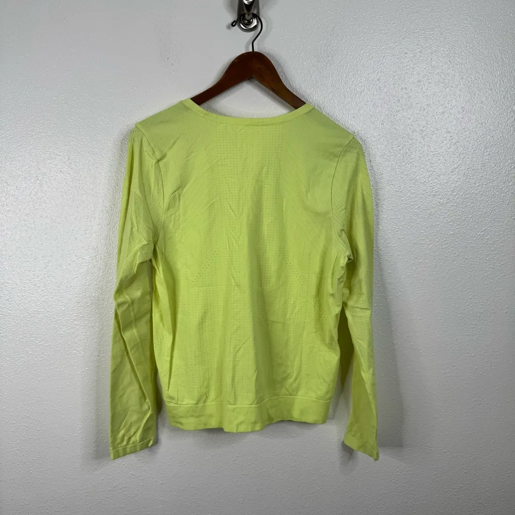 Athleta  Neon Yellow Seamless Long Sleeve Shirt - Image 2